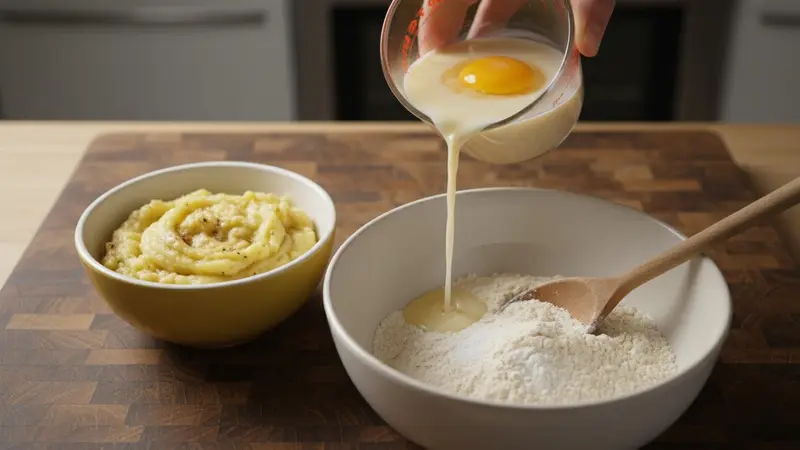 Combine wet ingredients and make batter