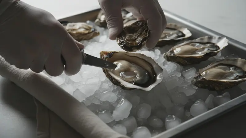 Shuck and reserve oyster liquor