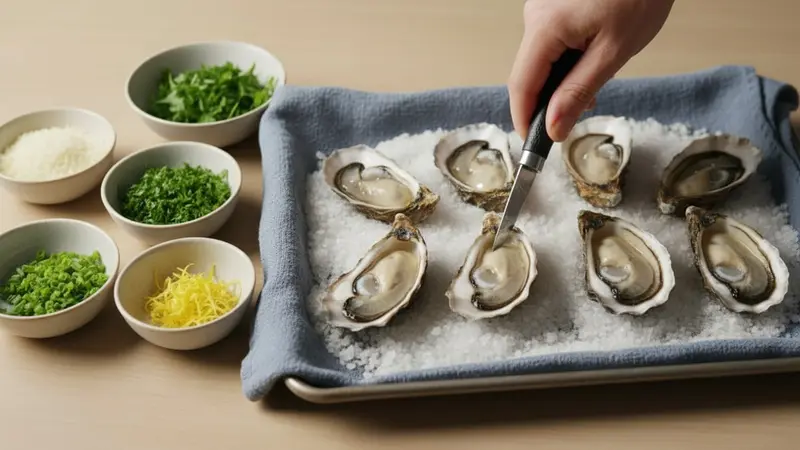 Shuck and arrange the oysters