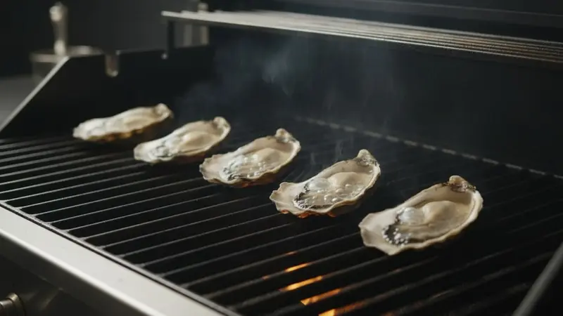 Grill oysters until hot and bubbling