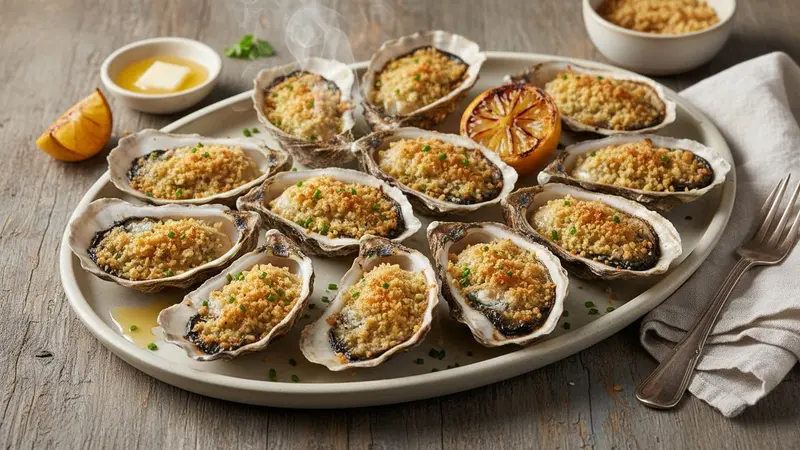 Grilled Oysters with Herb-Parmesan Crust