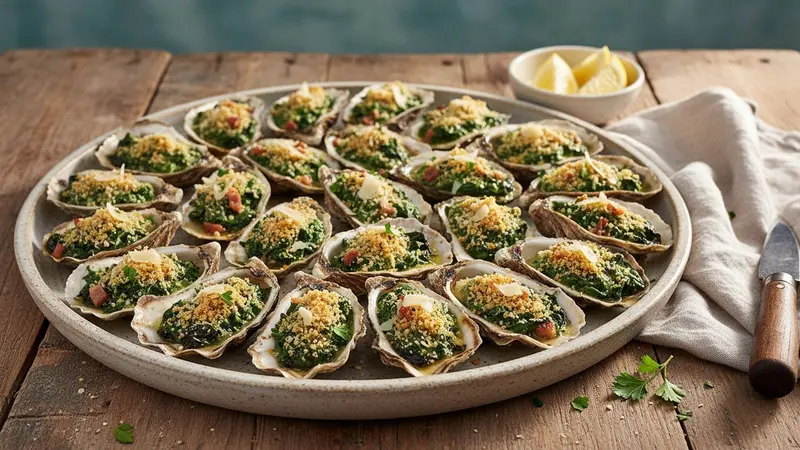 Grilled Oysters Rockefeller