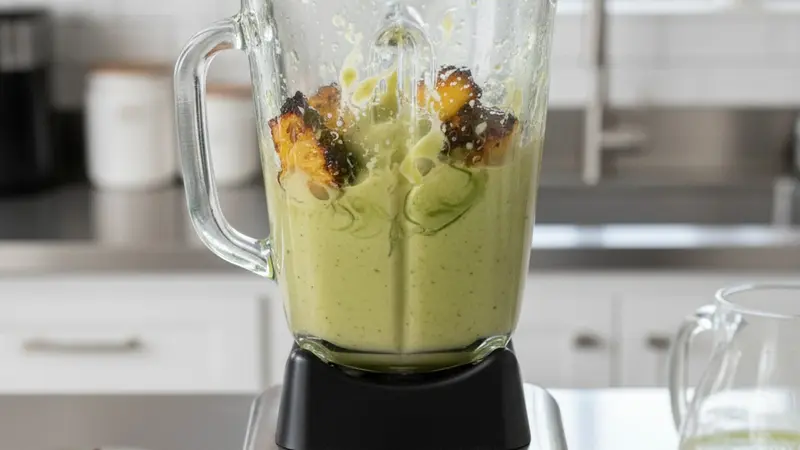 Turn charred pineapple into purée