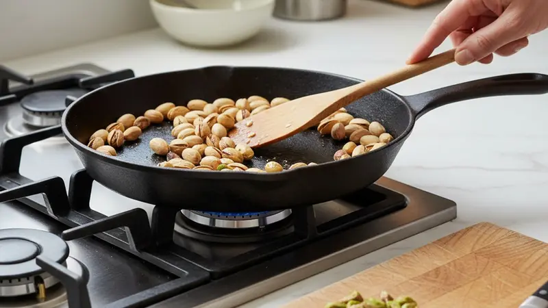 Toast the pistachios