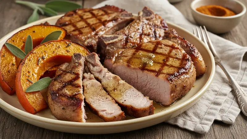 Grilled Pumpkin-Spice Pork Chops