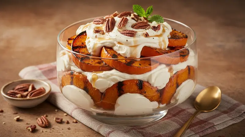 Grilled Pumpkin Trifle with Brown Sugar Syrup