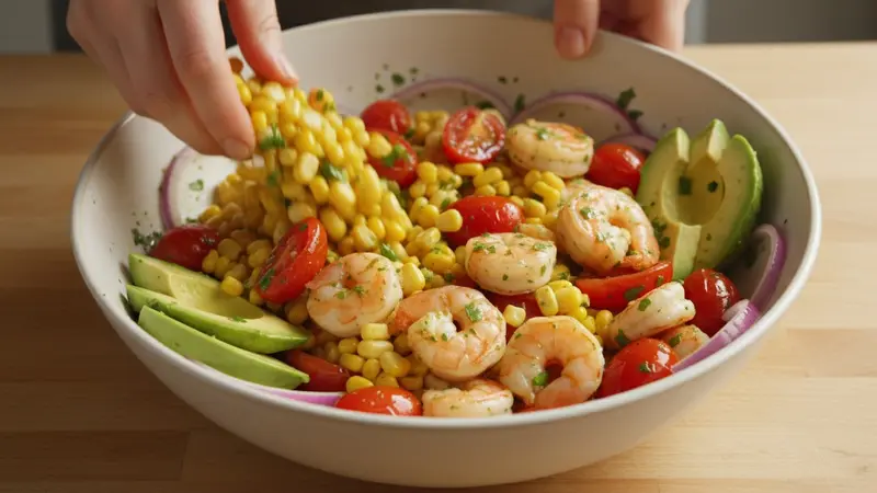 Assemble the warm salad and serve