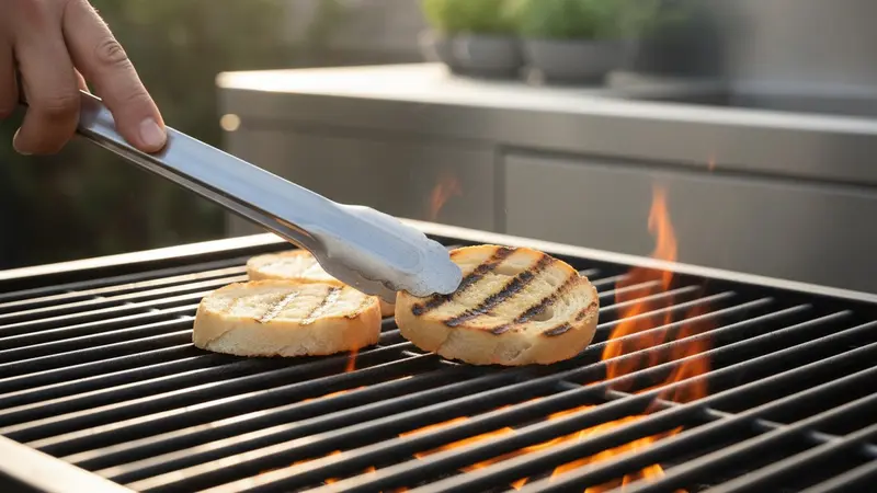 Char the crostini on the grill