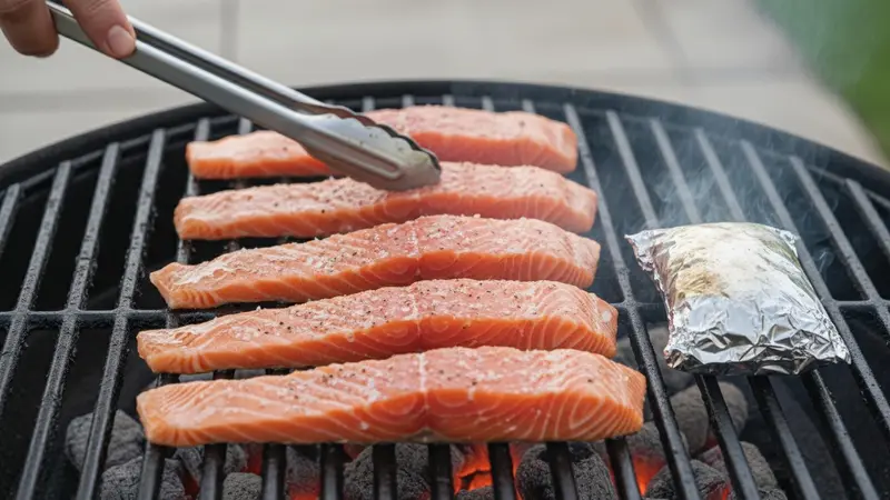 Quick-smoke and grill the salmon