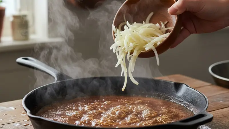 Cook the onions