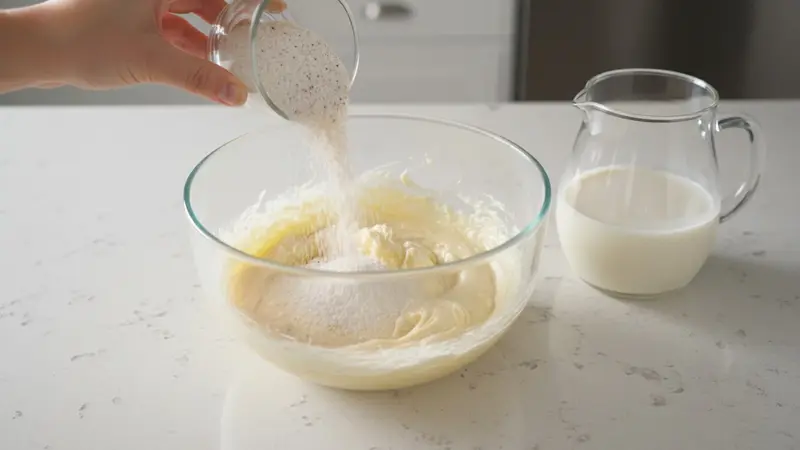 Build the batter with buttermilk