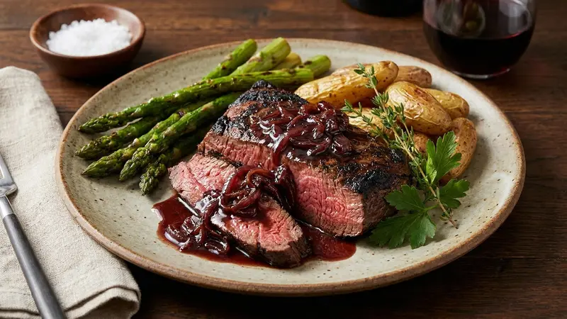 Hanger Steak with Shallot Sauce