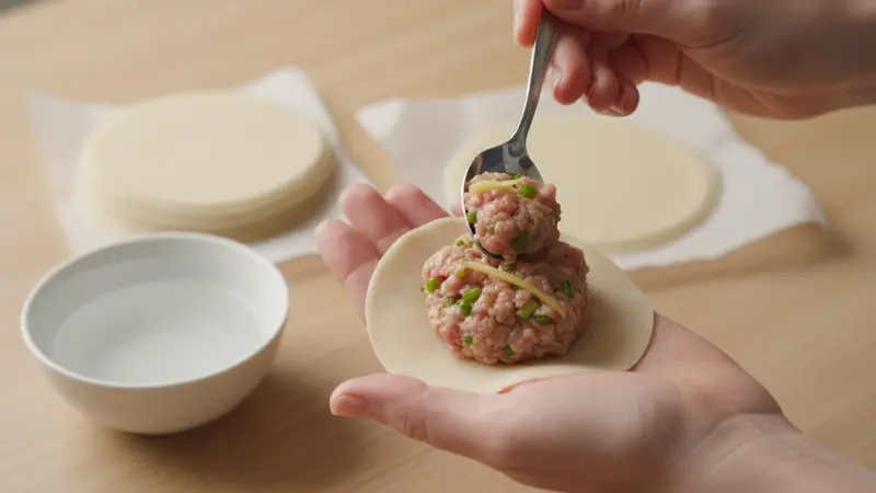 Assemble the dumplings