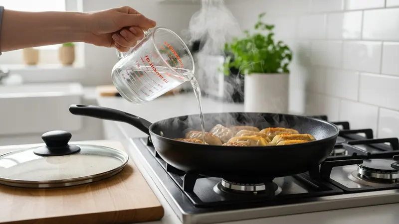 Steam to finish cooking