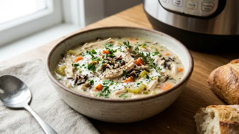 Instant Pot Chicken and Wild Rice Soup