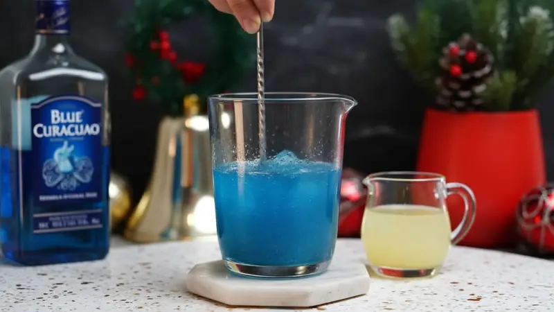 Mix the vibrant blue base