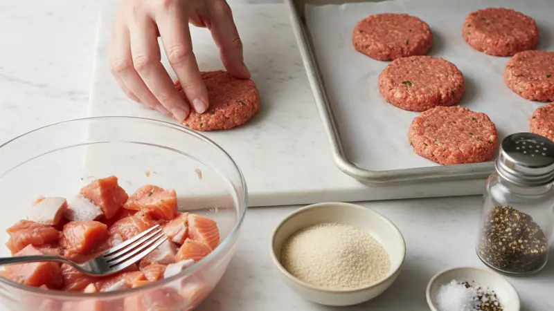 Combine and form salmon slider cakes