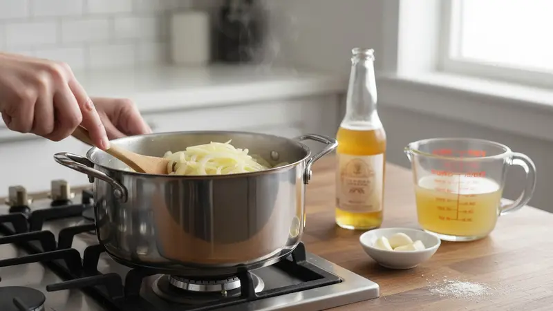 Make a light roux and deglaze with beer