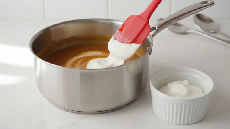 Fold in Greek yogurt off the heat