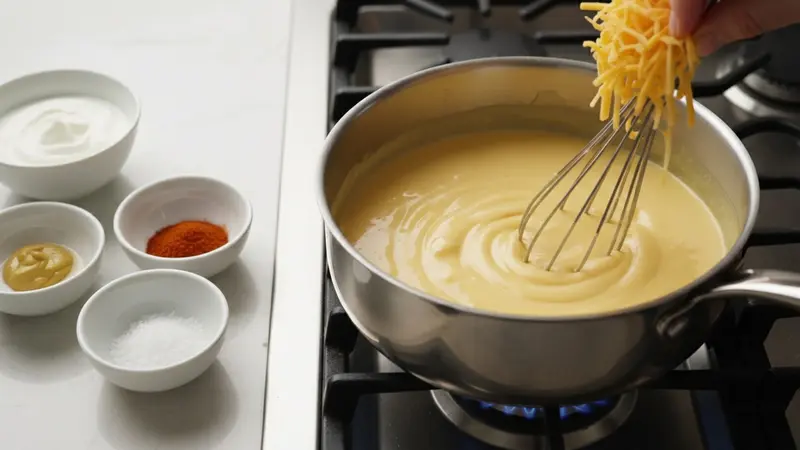 Melt in cheese and season