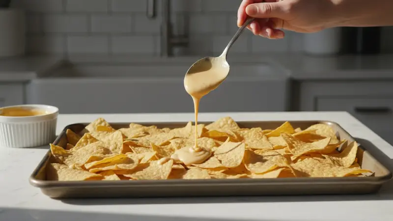 Assemble baked nachos