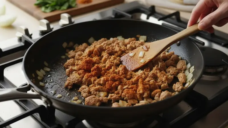 Brown the turkey with spices