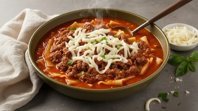Meaty Lasagna Soup
