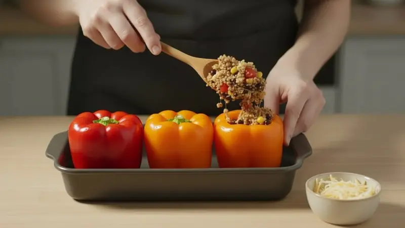 Stuff and bake the peppers