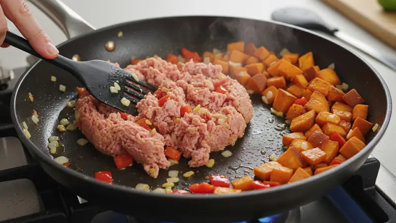 Cook the aromatics and turkey