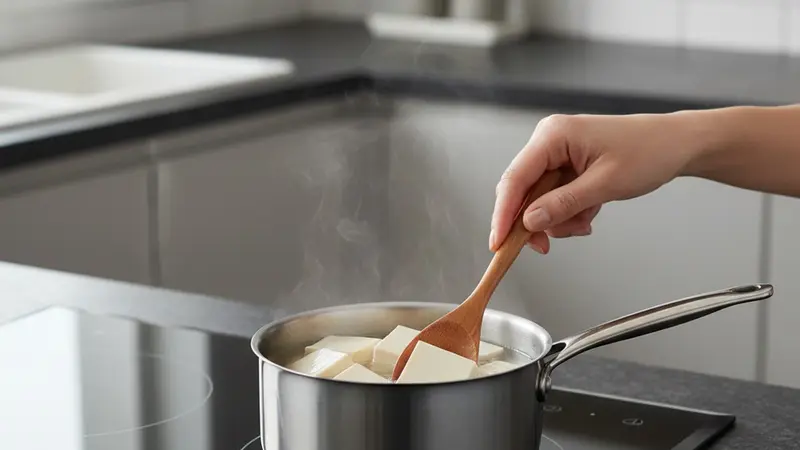 Warm the tofu gently