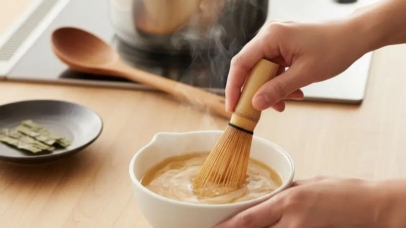 Dissolve the miso without boiling