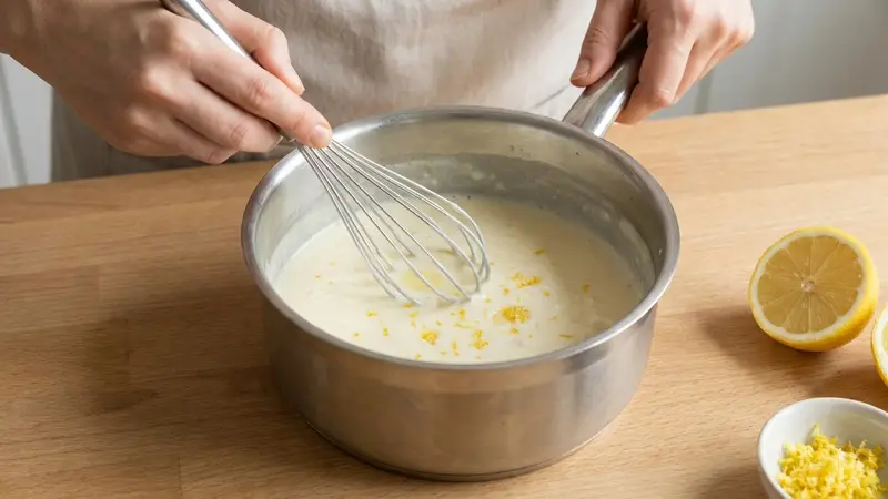 Add lemon and allow to thicken