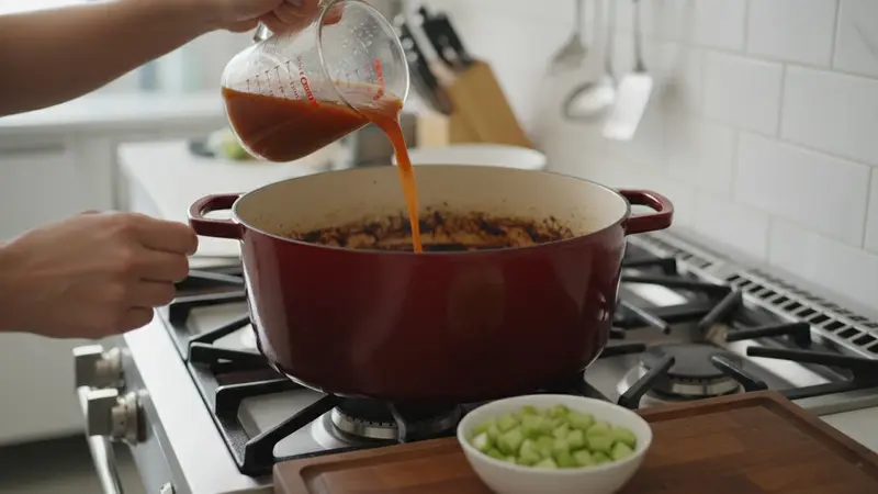 Build the smoky tomato broth