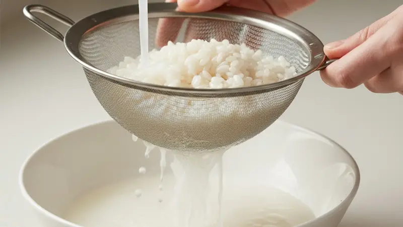 Rinse and cook the rice