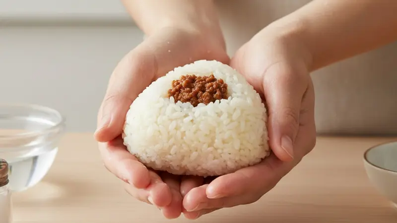 Shape the onigiri (two methods)