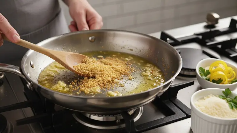 Make the Parmesan–panko stuffing