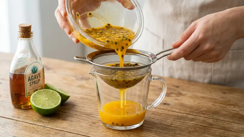 Make the passionfruit-lime mix