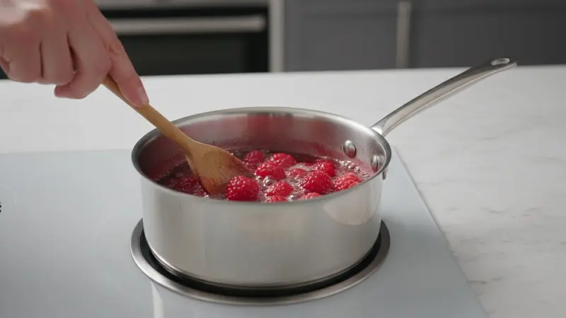 Make the raspberry sauce
