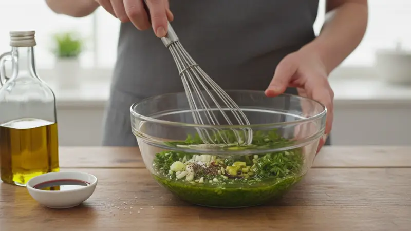 Make the garlic-leek chimichurri (make-ahead)