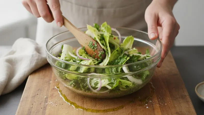 Make the chicory-and-red-onion salad