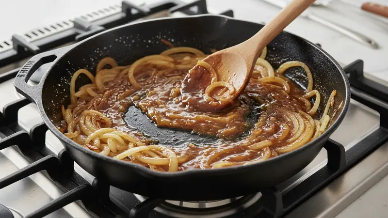 Cook the beer-onion jam