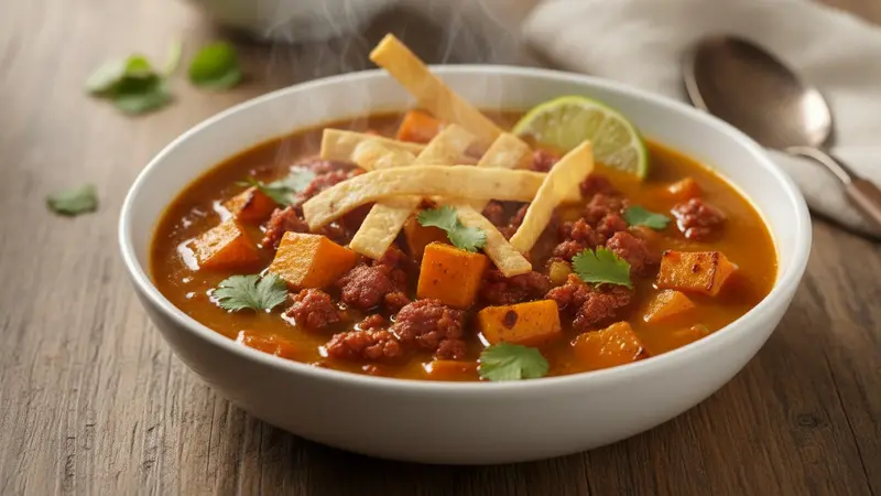 Roasted Pumpkin & Chorizo Caldo