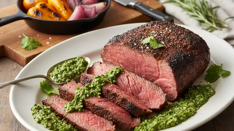 Santa Maria Grilled Tri-Tip Roast with Dry Rub and Chimichurri
