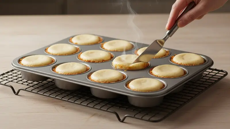 Bake the mini cheesecakes