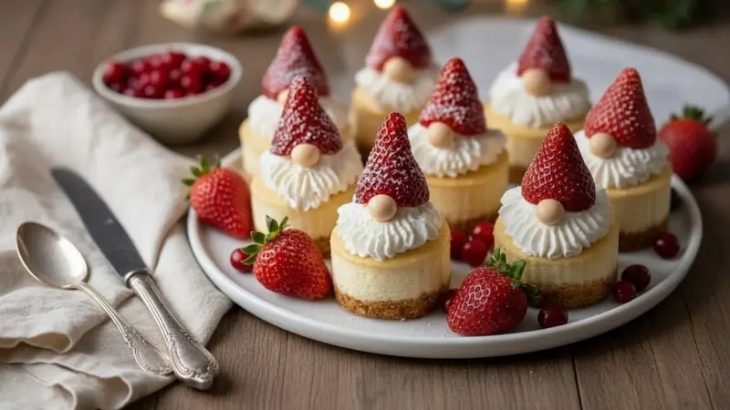 Santa Strawberry Cheesecake Cups