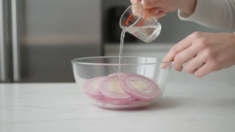 Quick-pickle the red onion