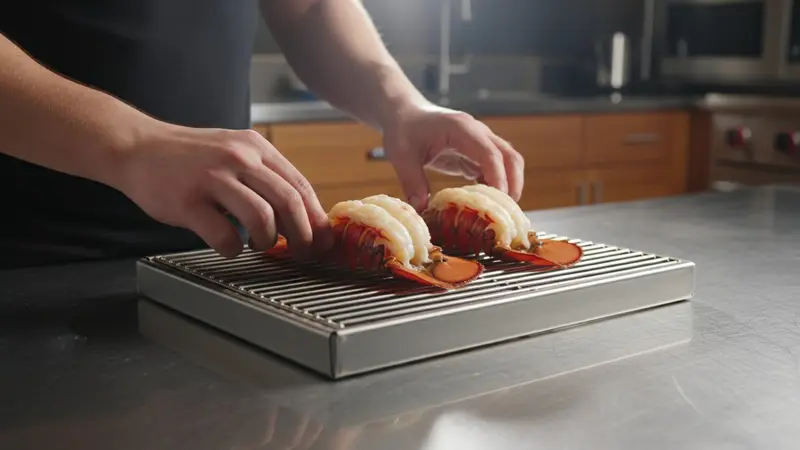 Smoke the lobster tails