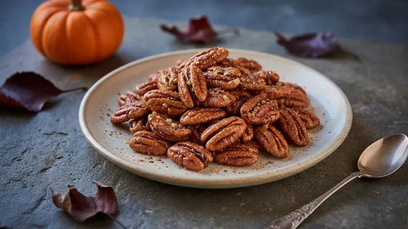 Smoky Grilled Candied Pecans for Halloween