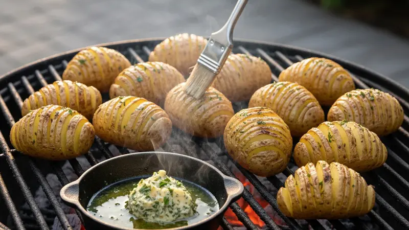 Grill potatoes for smoky crisp