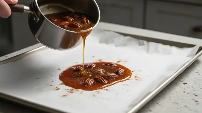 Make the spiced pecan praline